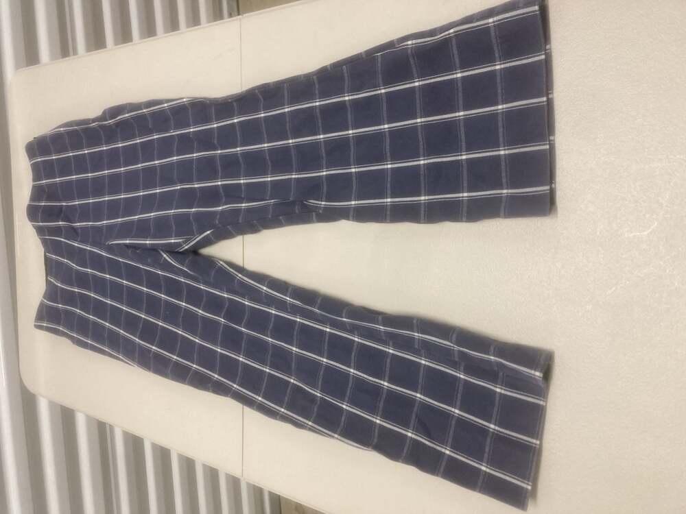 A New Day Women's Navy and White Plaid High-Rise Kick Flare Dress Pants Size 4